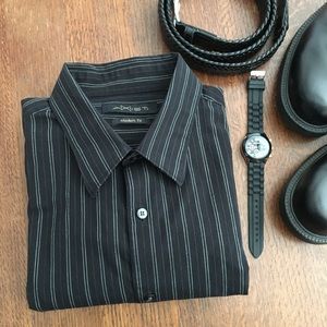 Axist | Black & Pin Stripe Long Sleeve Dress Shirt